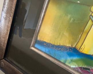 Signed Watercolor Painting of European Cityscape second image