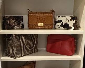 Assorted Designer Handbags including Brahmin, Dooney  Bourke, and Ostrich Leather Bag