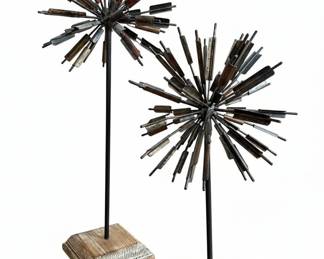 MidCentury Modern Metal Starburst Sculpture Set of  by Curtis Jere