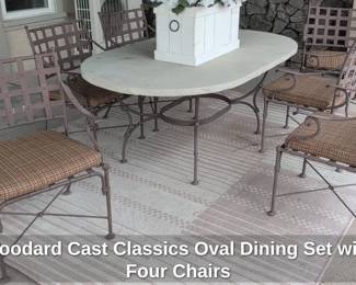 Woodard Cast Classics Oval Dining Set with Four Chairs