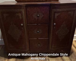 Antique Mahogany Chippendale Style Armchair