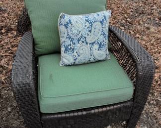 Wicker Patio Armchair with Cushions