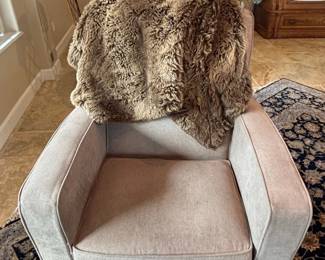 Transitional Style Sofa and Armchair Set with Oriental Rug second image