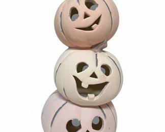 Stacked Ceramic JackoLantern Halloween Decoration
