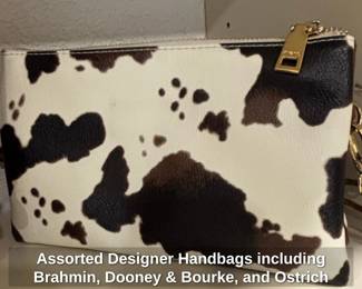 Assorted Designer Handbags including Brahmin, Dooney  Bourke, and Ostrich Leather Bag fifth image