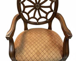 Vintage Hepplewhite Style Spider Back Armchair