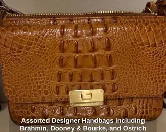 Assorted Designer Handbags including Brahmin, Dooney  Bourke, and Ostrich Leather Bag second image