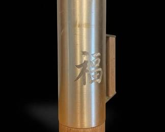 Pair of Chinese Fu Character Pewter Mugs second image