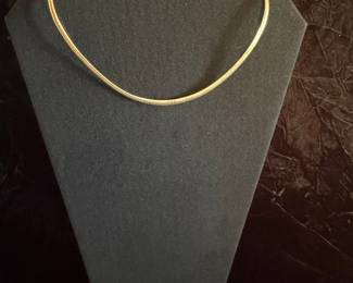14k Yellow Gold Omega Chain Necklace