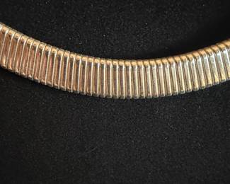 Vintage Sterling Silver Omega Choker Necklace