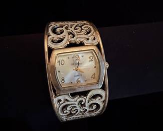 Geneva Women's Filigree Cuff Watch