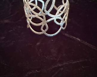 Gas Bijoux Hammered Gold Plated Olympie Circles Cuff Bracelet