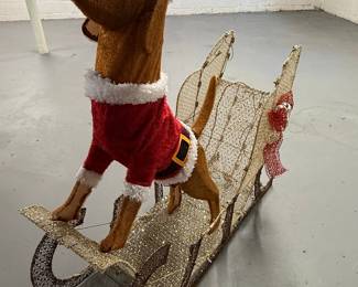 Light-Up Dachshund in Sleigh Christmas Yard Decoration