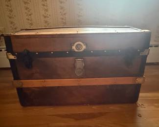 Antique Dome Top Steamer Trunk