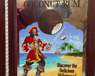 Vintage Captain Morgan Coconut Rum Rope Mirror