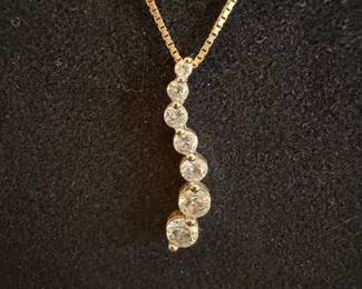 14k Gold Diamond Journey Pendant Necklace