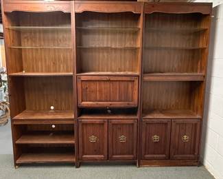 Vintage 1980s Modular Wood Entertainment Center / Bookcase Unit