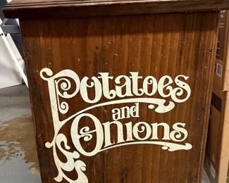 Vintage Wooden Potato and Onion Bin