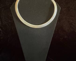 Vintage Sterling Silver Omega Choker Necklace