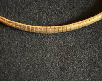 14k Yellow Gold Omega Chain Necklace