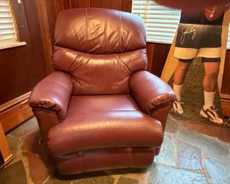 Brown Leather La-Z-Boy Rocker Recliner Chair