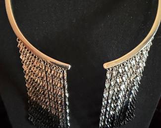 Choker Necklace with Waterfall Fringe