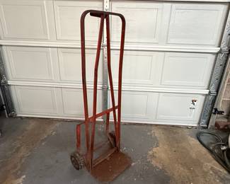 Vintage Red Metal Hand Truck Dolly