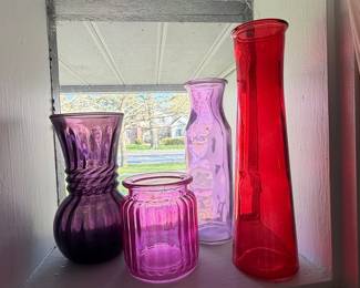 Assorted Colored Glass Vases - Pilgrim Glass Style