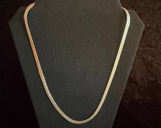 14k Gold Herringbone Chain Necklace