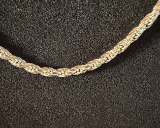 Sterling Silver Rope Chain Necklace