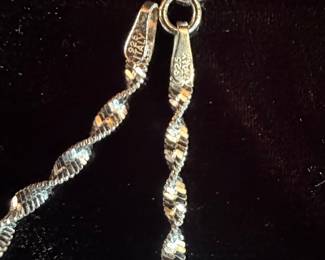 Sterling Silver Twisted Rope Chain Bracelet