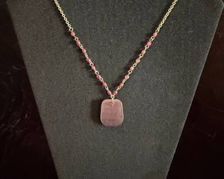 Amethyst and Garnet Beaded Necklace