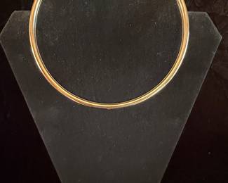 Gold Tone Wire Choker Necklace