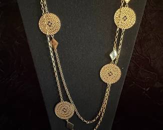 Filigree Medallion and Diamond Pendant Necklace