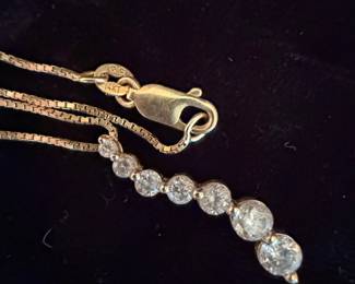 14k Gold Diamond Journey Pendant Necklace