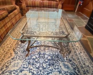 Wrought Iron and Glass Coffee Table