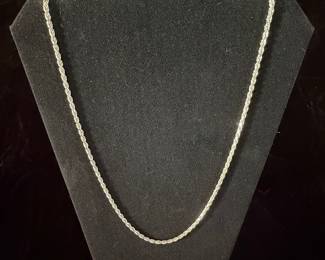 Sterling Silver Rope Chain Necklace