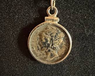 Mercury Dime Pendant Necklace