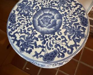 Blue and White Porcelain Garden Stool