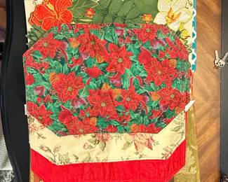 Assorted Holiday and Floral Fabric Placemats Set