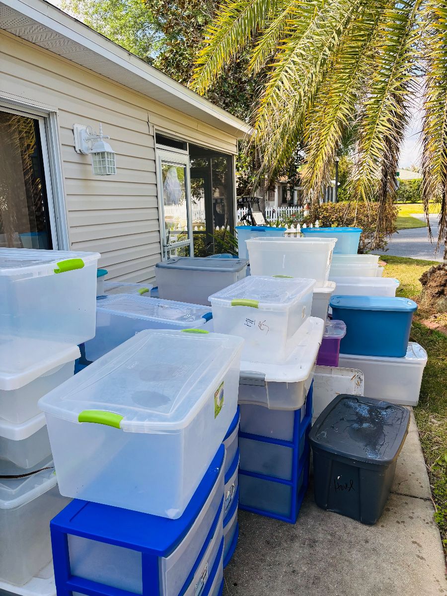 These totes were full when we started setting up this home.