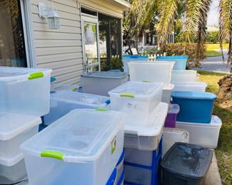 These totes were full when we started setting up this home.