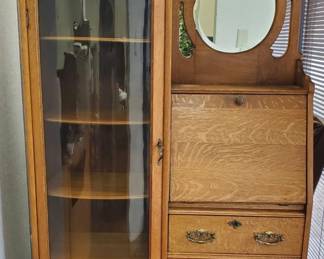 Antique Desk, Curio Cabinet