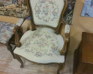 fabric chair in attic