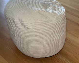 Cream Corduroy Ottoman Pouf