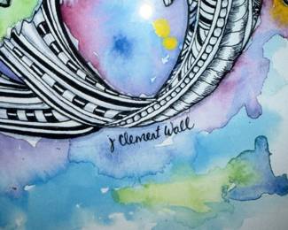 J. Clement Wall Watercolor Painting