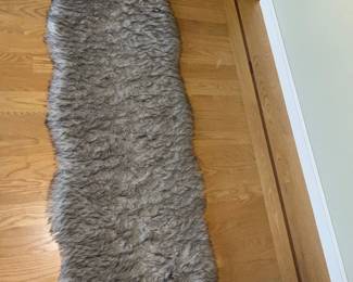 Grey Genuine Sheepskin Rug  Double Pelt