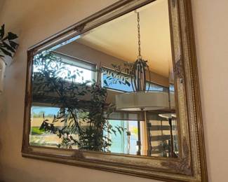 Ornate Gilt Wood Mirror with Crackled Finish
