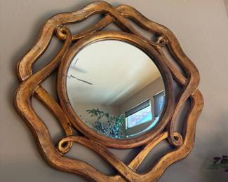 Ornate Gold Gilt Scrollwork Mirror
