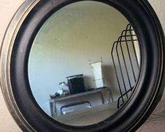 Black and Gold Convex Porthole Mirror